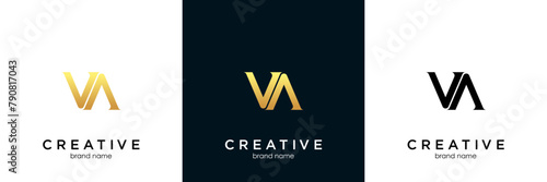 Luxurious Letter VA Logo design vector illustration