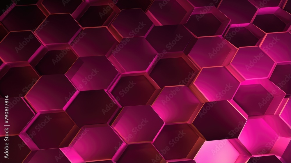 Abstract Hexagonal Pattern in Vivid Pink Shades - Modern Background Design Abstract Hexagonal Pattern in Vivid Pink Shades - Modern Background Design