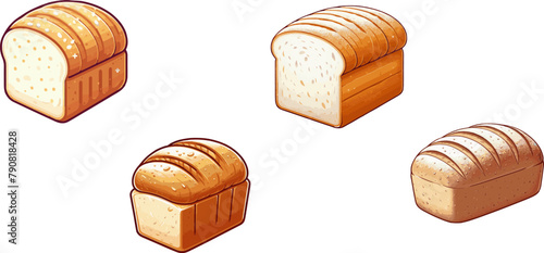 Set of breads in various styles on a white background vector eps © Muginandaru