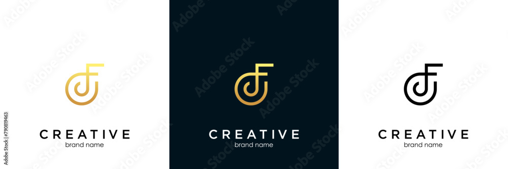 CF or FC Alphabet Letters Logo Monogram CF or FC Alphabet Letters Logo Monogram