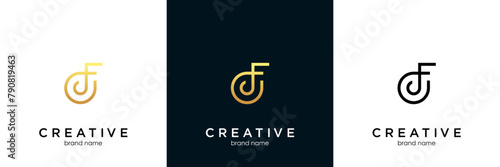 CF or FC Alphabet Letters Logo Monogram