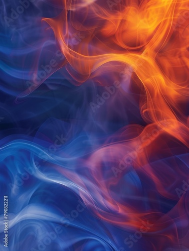 Fiery Midnight Blue Swirling Gradients Artistic Abstract Background Image