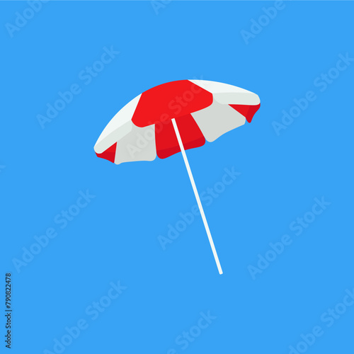 beach umbrella on blue background