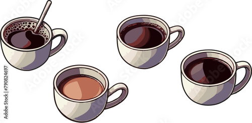 cup of coffee set vector , eps 10. © Muginandaru