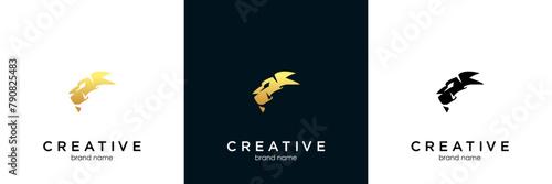 head lion line art logo