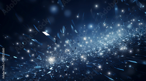 Digital technology blue silver wave curve abstract poster web page PPT background