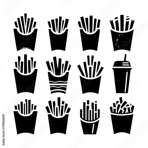 Silhouette of Yummy French Fries: Enhance Your Projects - French Fries Illustration
