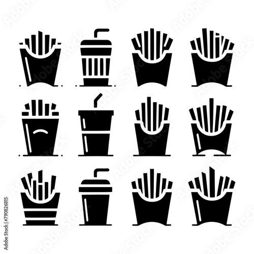 French Fries Silhouette Illustration: Easy Graphic Enhancement - Minimallest French Fries Vector
