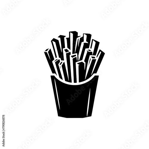 Vector French Fries Silhouette: Versatile Design Element - French Fries Illustration
