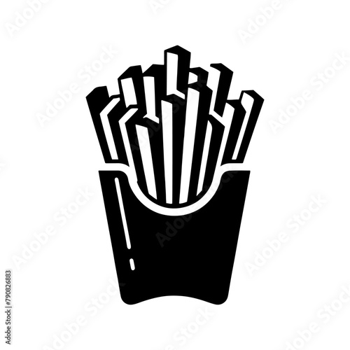 Silhouette of Crispy French Fries: Graphic Design Must-Have - French Fries Illustration
