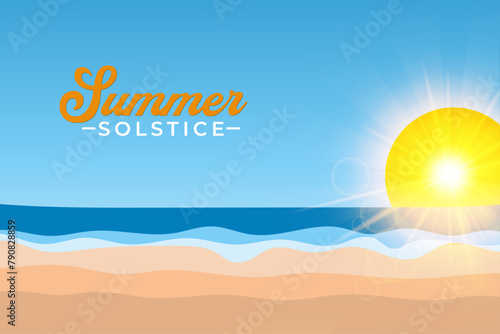 Summer Beach Background Vector Illustration. (ID: 790828859)