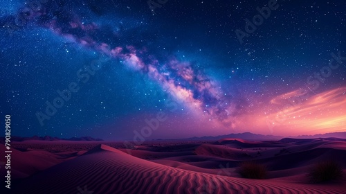 Desert Solitude under the Milky Way, generative ai