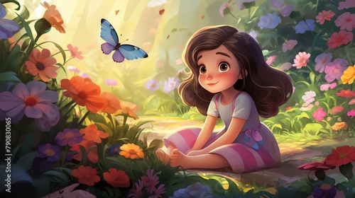 Flowerthemed Childrens Storybook Write and illustrate a childrens storybook centered around a magical garden filled with talking flowers and whimsical creatures Explore themes of friendship, imaginati photo