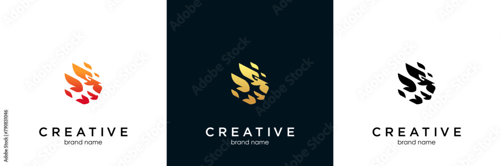 Fototapeta premium head lion line art logo