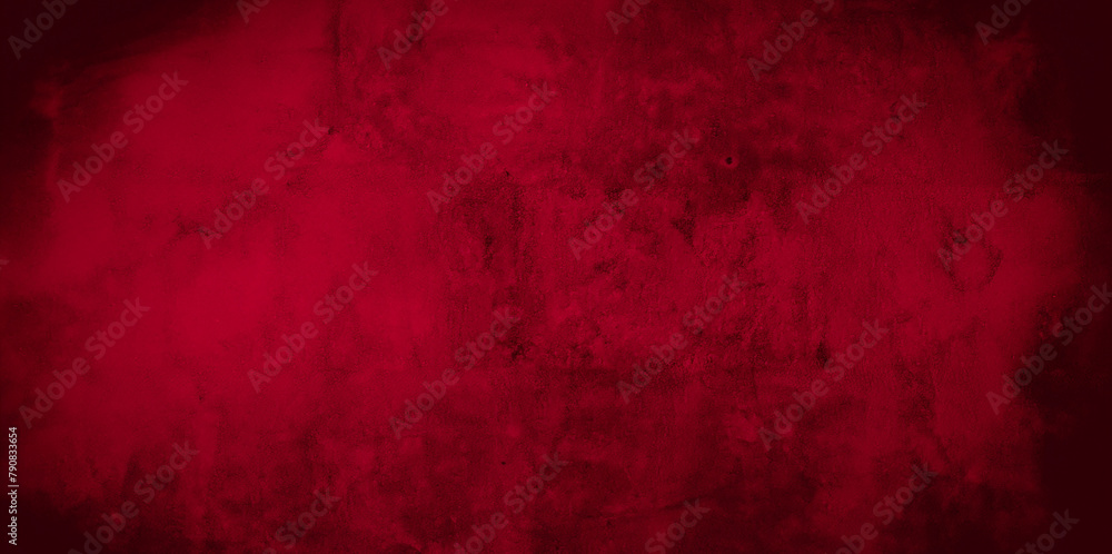 Abstract Dark Cement Texture with Red Accents, Vintage Wall Background.