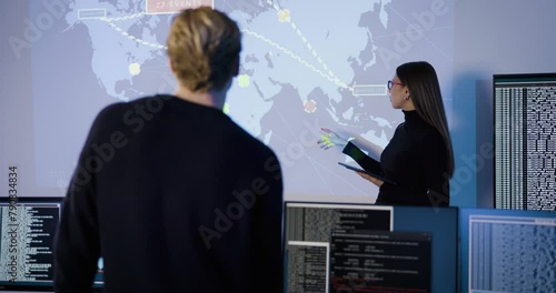 Professional cyber security team working to prevent security threats, find vulnerability and solve incidents