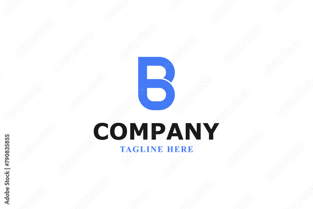 letter b blue modern minimal logo letter b blue modern minimal logo