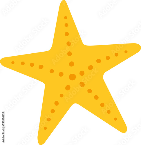 Starfish icon.
Isolated flat starfish vector.