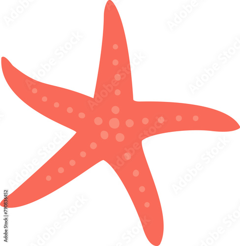 Starfish icon. Isolated flat starfish vector.
