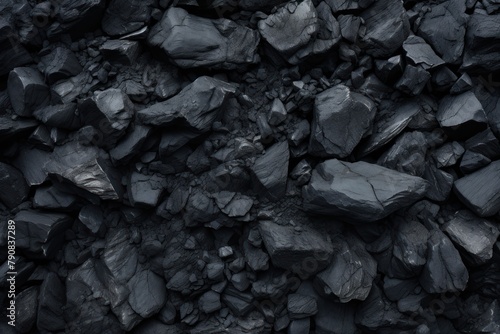 Coal texture, black coal background for design with copy space for text or image.