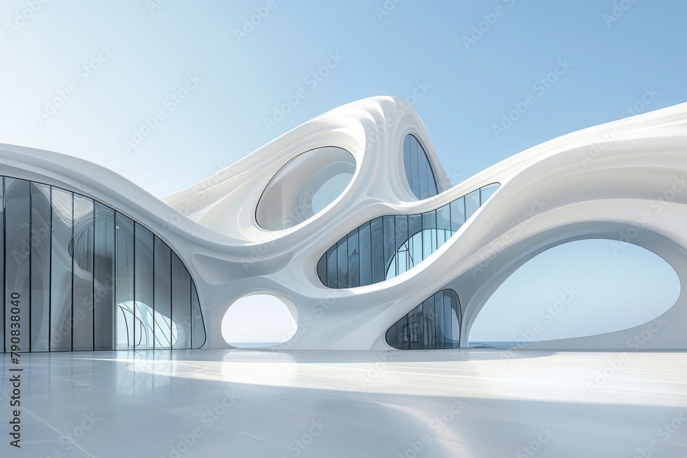Concrete outdoor square building,Empty architectural background. Concrete outdoor square building,Empty architectural background.