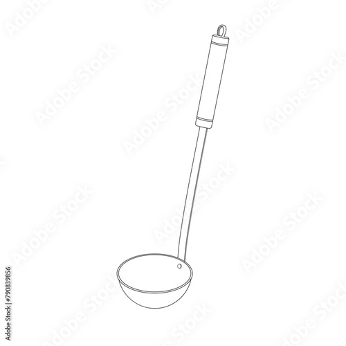 Hand drawn cartoon Vector illustration soup ladle icon Isolated on White