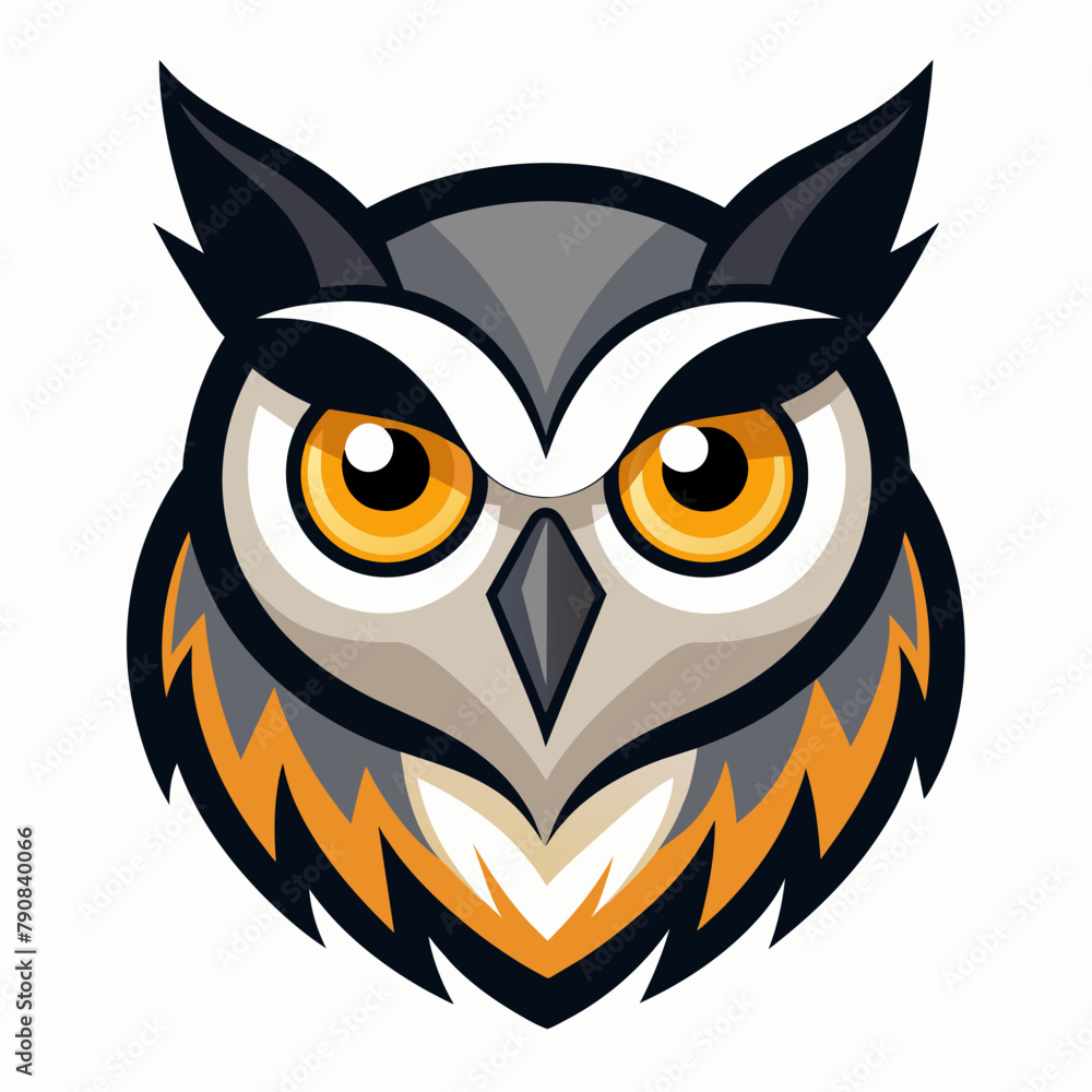 Owl Head vector illustration. Owl head Logo design concept isolated on a white background. colorful friendly Owl logotype Vector Illustration Owl Head vector illustration. Owl head Logo design concept isolated on a white background. colorful friendly Owl logotype Vector Illustration