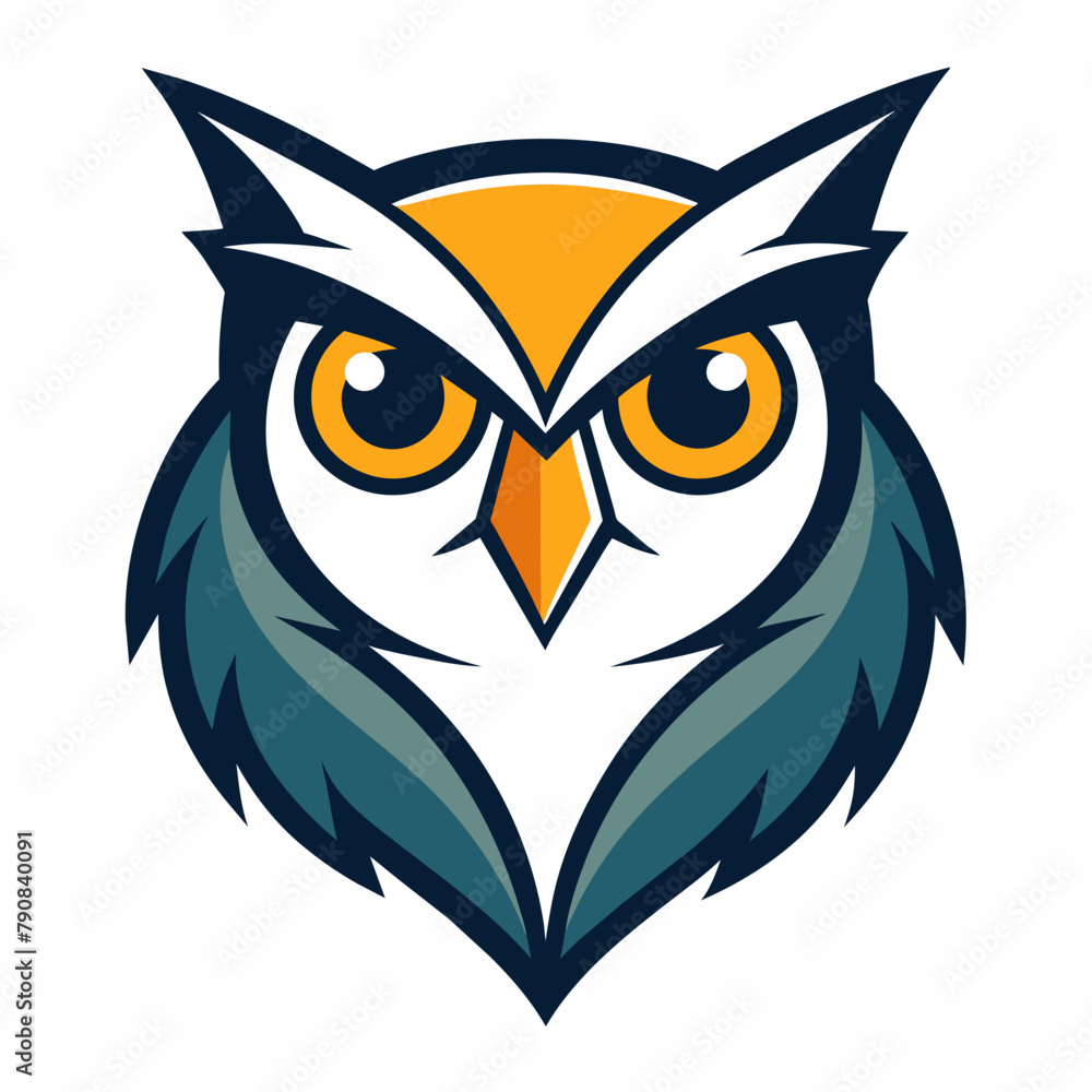Owl Head vector illustration. Owl head Logo design concept isolated on a white background. colorful friendly Owl logotype Vector Illustration Owl Head vector illustration. Owl head Logo design concept isolated on a white background. colorful friendly Owl logotype Vector Illustration