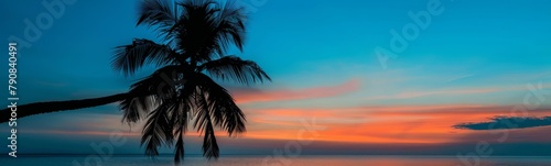 Palm tree that is standing in the water. Banner © kramynina