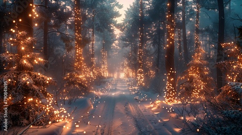 Magical Snowy Pathway, generative ai