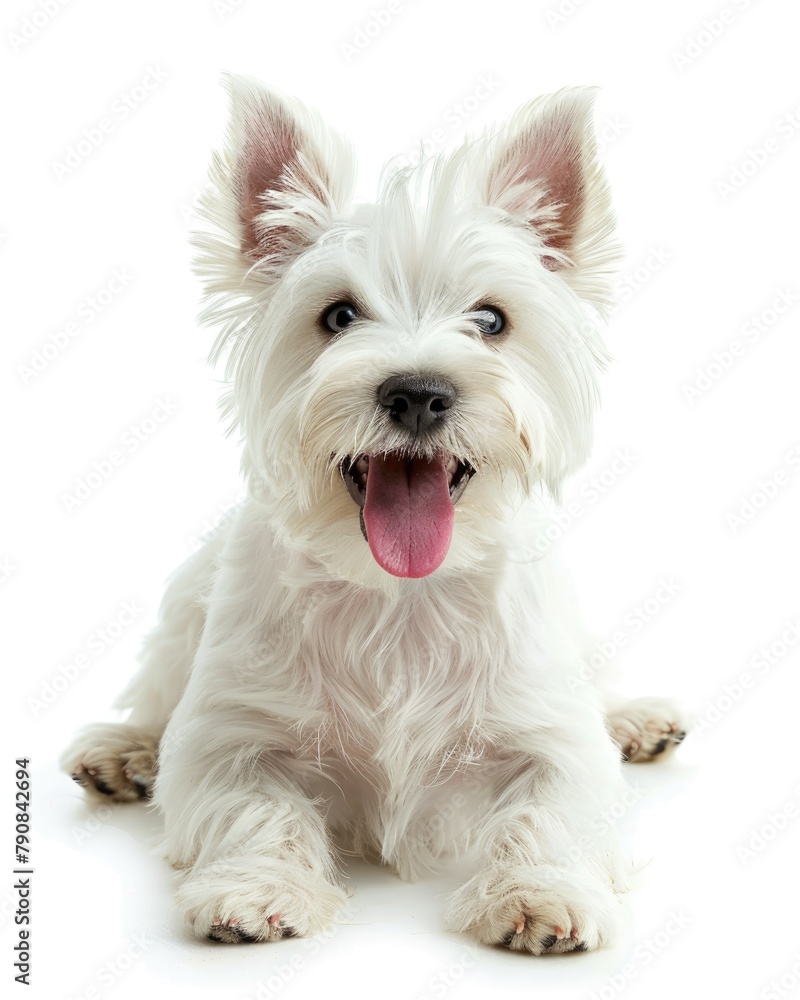 Cute West Highland White Terrier Puppy. Isolated on White Background in Studio - Perfect Pet and Animal Companion Cute West Highland White Terrier Puppy. Isolated on White Background in Studio - Perfect Pet and Animal Companion