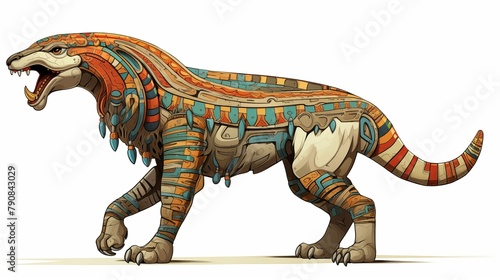 Illustration of Ammit on a White Background photo