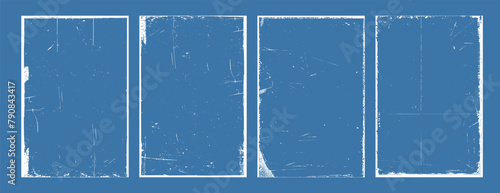 Vintage Grunge Overlay Texture With Scratches. Set of trendy retro photo worn and dusty vector illustration for poster art or social media.