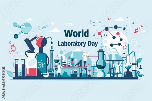 illustration with text to commemorate World Laboratory Day photo