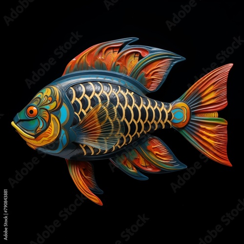 Illustration of the Aptu Fish on a Black Background