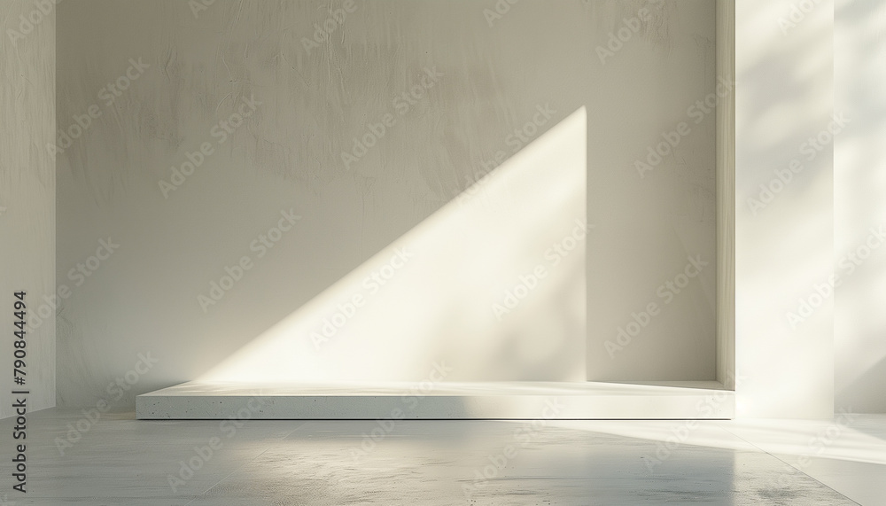Warm Sunlight Casting Sharp Shadows in a Contemporary White Interior,Serene Minimalist Aesthetic Warm Sunlight Casting Sharp Shadows in a Contemporary White Interior,Serene Minimalist Aesthetic