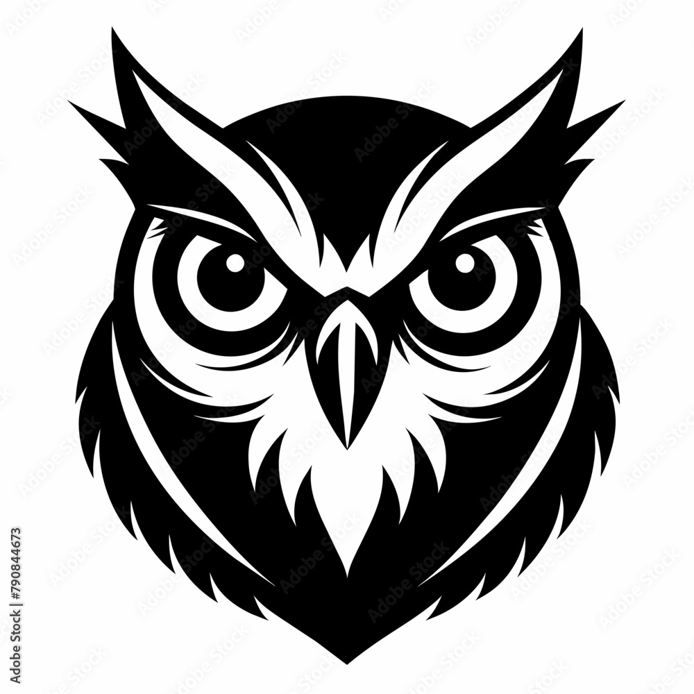 Owl vector silhouette. Owl vector illustration isolated white background Owl vector silhouette. Owl vector illustration isolated white background