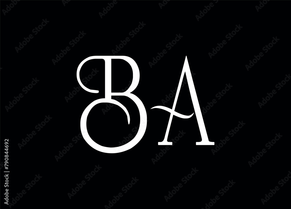 BA letter logo design and monogram logo design BA letter logo design and monogram logo design
