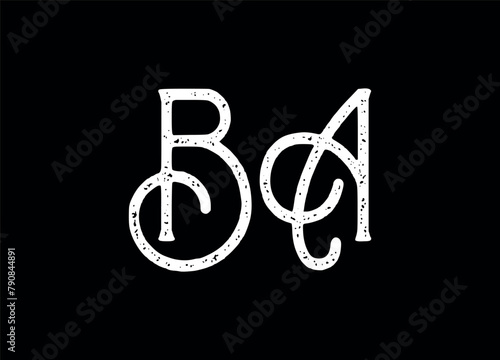 BA letter logo design and monogram logo design