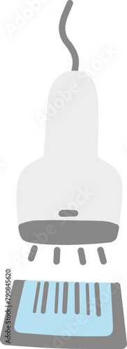 スマホ画面のバーコードを読み取って決済しているイメージのイラスト