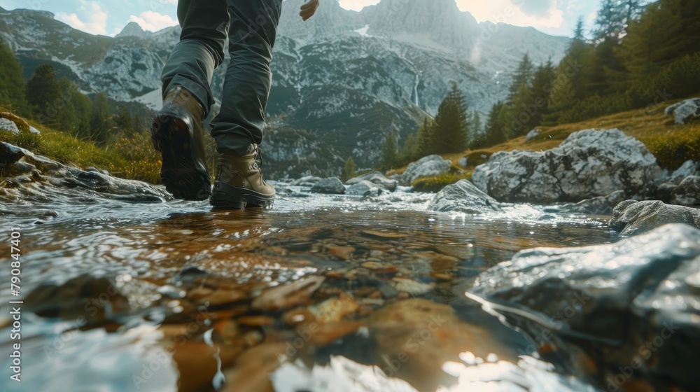 Conquering Muddy Trails Trekking Boots Tackle Challenging Path Conquering Muddy Trails Trekking Boots Tackle Challenging Path