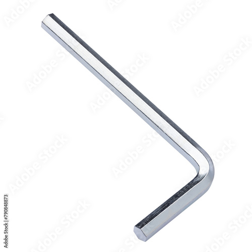 Hex key isolated on white background. Allen key close-up