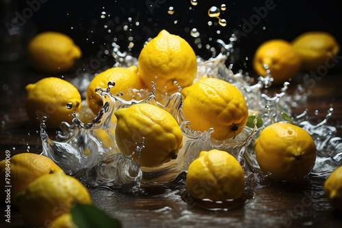 lemon with water concept ai generative image