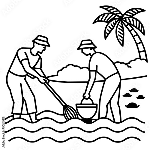 nile-flood-harvesting-with-farmers - Vector - Vector art - Vector illustration - Vector design - Latest Vector - Ultimate Vector - Premium Vector - Vector pro - Premium illustration