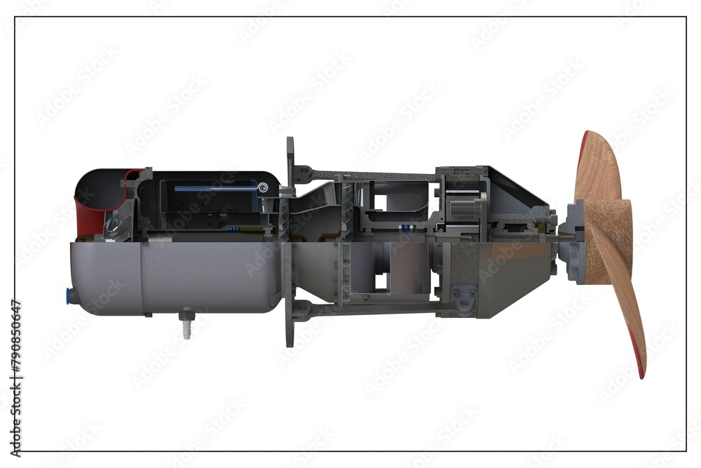 3D design of a single-engine airplane engine. 3D design of a single-engine airplane engine.