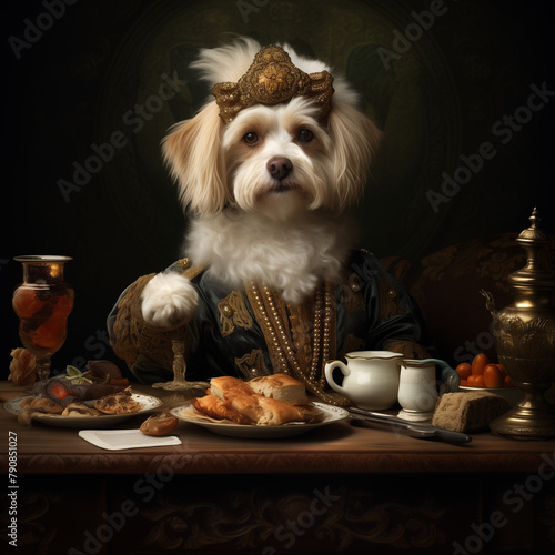 Aristocrat pet at the dining table 