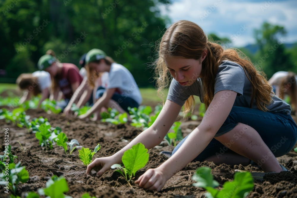 Fototapeta premium Organic Farm Teaching Workshop for Young Students