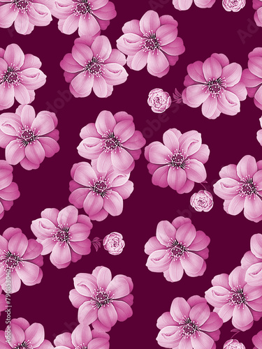 floral seamless pattern  with trendy background color combination