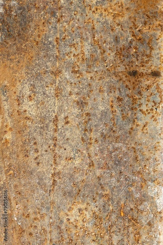 Concrete wall with copper stains