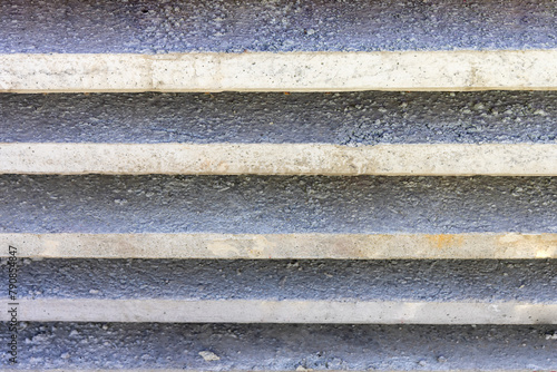 Stacked precast concrete slabs